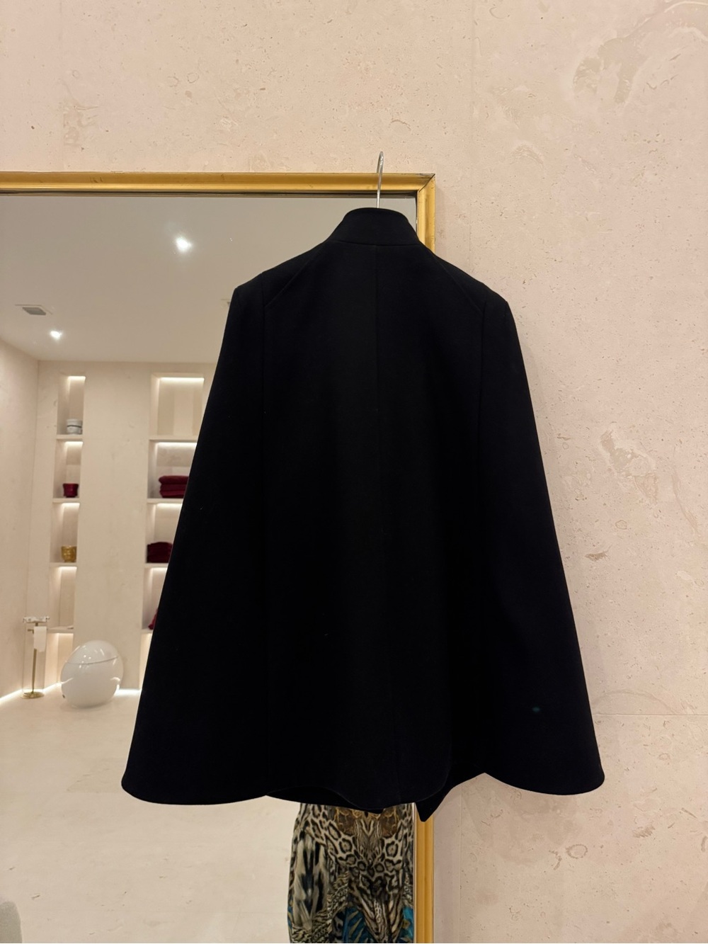 Pierre Balmain Black Military-Style Wool Cape - Picture 5 of 6